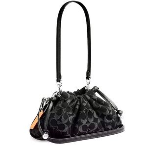 NEW Coach Faye Shoulder Bag In Black Signature Denim NWT